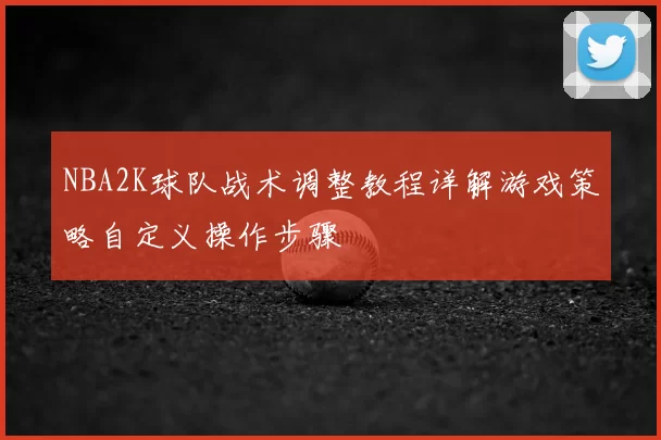 NBA2K球队战术调整教程详解游戏策略自定义操作步骤